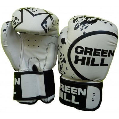 Перчатки боксёрские Green Hill STAR PU FX BGS-2219 10 унций Белый